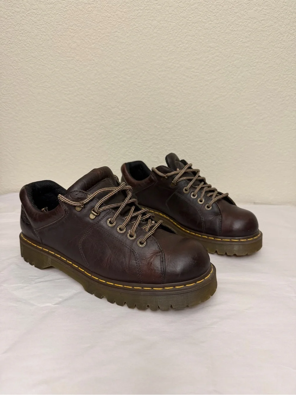 Vintage 1990’s Dr. Martens Brown Leather Lug Sole Lace-Up shoes Sz 15